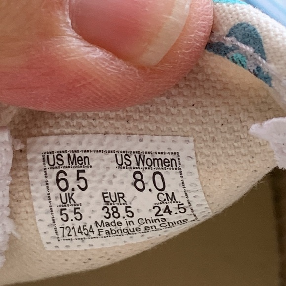 New Never Worn Classic VANS Classic Slip-O Swirl Turquoise Size Men 6.5/ Women 8 - Picture 9 of 10